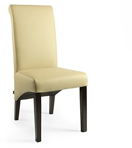 SIX® Lederstuhl Felice | Sand - Wenge - Lederstühle Stühle Stuhl Besucherstuhl