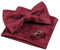 Herren Paisley Fliege, Taschentuch und Manschettenknöpfe Set (Maroon)(Größe: Einheitsgröße)