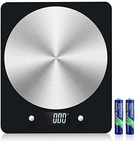 Diyife Digital Kitchen Scale, 11lb/5kg Electronic Cooking Food Scale with LCD Display Stainless Steel Platform Weighing Scale Baking & Cooking Scale for Baking, Postage, Jewelry (Batteries Included)