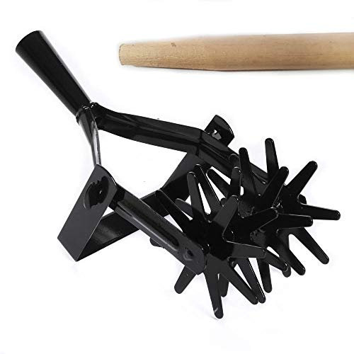 rg-vertrieb Gartenkultivator Sternfräse Krümler Rollhacke Schwarz Bodenkrümler 4-Star Bodenlüfter mit 150cm Stiel