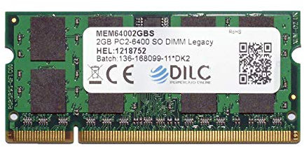 DILC, RAM DDR2 SODIMM 2GB, Memoria RAM per Pc Portatile, 800Mhz PC2-6400 (240 Pin), Compatibile con Computer Portatili/Notebook o Mini Pc con Slot SODIMM, Perfomance Elevate, Garantita a Vita, 128x8