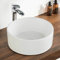 Bathroom Sink Basin, DeerValley Circular Vessel Bowl Sink Ceramic Countertop Wash Basin, Art Sinks for Bathroom Cloakroom Toilet - 41 x 41 x 15cm (White, DV-1V063)