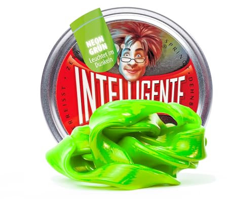 Intelligente Knete - Das Original! Neon-Grün - Leuchtet im Dunkeln - Kinderknete und Therapieknete in einem - besser als jeder Stressball! Für Kinder und Erwachsene