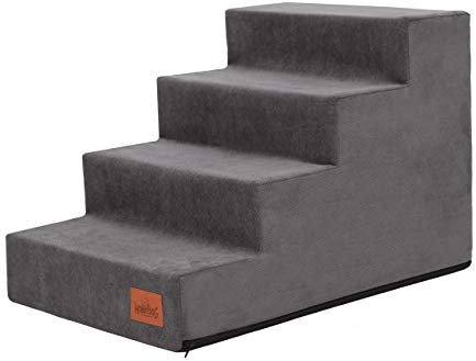 Hobbydog Hundetreppe, Savoy, In Zwei Größen,Antirutsch,Beständig L (4 Stufen 60x40x40cm), Graphit