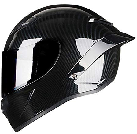 Woljay Vollgesicht Integralhelm Motorradhelm Unisex-Adult Offroad Moto Street Bike ATV Helme Glas Schwarz DOT Approved (Smoke,S)