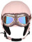 Vintage-Look Leder Motorrad Jethelm offener Mopedhelm Oldtimer Urban Style Street Jet-Helm Roller-Helm Scooter-Helm,mit Brille,für Erwachsene Männer und Frauen,ECE-Zulassung,Rosa,M
