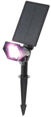Esotec Solarstrahler Multi Spot RGB multicolor, 5 Lichtfarben, 1,5W Solarmodul, Dauer- oder Wechsellicht, Solarleuchte, LED Spot Garten, wetterfest 102049