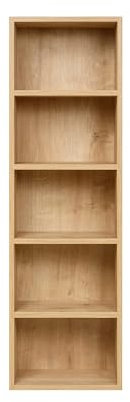 furni24 Bücherregal mit 5 Fächern, Holzregal, Würfelregal, Aufbewahrungsregal, Saphir Eiche, 40x24x132h