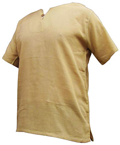 PANASIAM Sommerhemd Herren - Baumwollhemd ohne Kragen aus 100% Baumwolle | Fischerhemd Herren, leicht & luftig, Kurzarm & Langarm, schnell trocknend, mit oder ohne Knopf, ideal für Sommer & Freizeit
