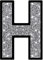 XIHACTY Buchstaben Schilder für Heimdekoration, Kristall zerkleinerter Diamant Akzent Schild für Wanddekoration, Party Geburtstag, Hochzeit (H)