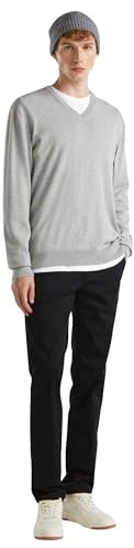 United Colors of Benetton Herren Trikot V-Ausschnitt M/L 1098u4486 Pullover, Grau Melange Mittel 501, X-Small