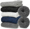 Josnown Thermosocken Herren, 5 Paar Dicke Warme Wintersocken mit Weichem Frotteesohle, Atmungsaktiv Wollsocken für Wandern Sports Lauf Skating Größe 39-45