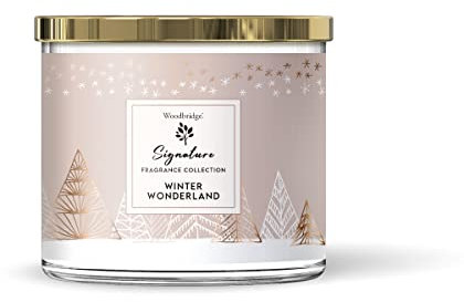 Woodbridge Duftkerze im Glas mit Deckel | Winter Wonderland | Duftkerze Winter | Kerzen 3 Docht | Kerzen lange Brenndauer (40h) | Geschenk für Frauen