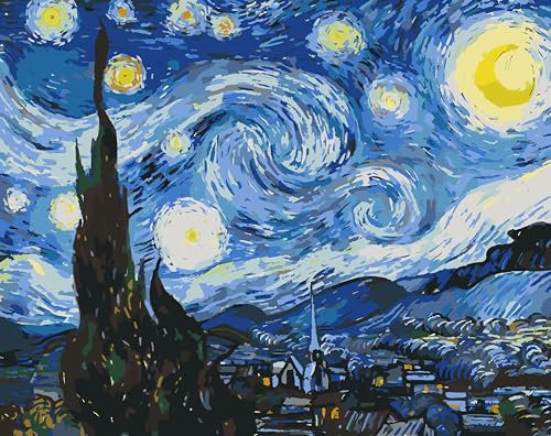 YSCOLOR Van Gogh Peinture Par Numéro Image À L'Huile Sur Toile Kits De Bricolage Peinture Acrylique Paysage Figure Dessin Coloriage Par Numéro Décor À La Maison 40X50cm