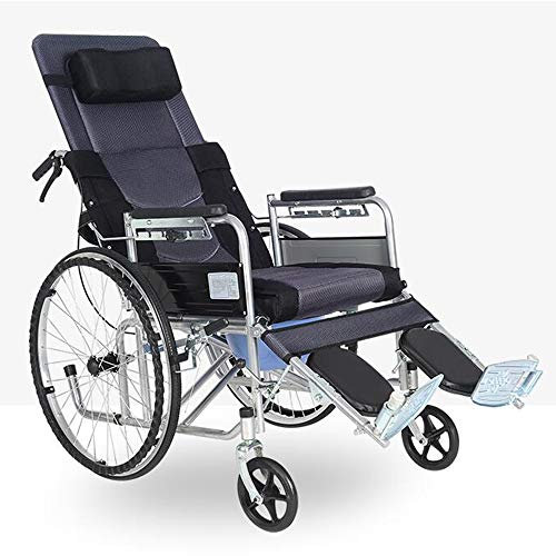 KAXGU Erwachsene Faltbarer Ultraleichter Rollstuhl Multifunktionaler Tragbarer Rollstuhl Für Ältere Menschen Mit Toilette,A/Ein