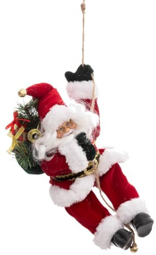FEERIC LIGHTS & CHRISTMAS - Weihnachtsmann r auf Seil 30cm aus samt