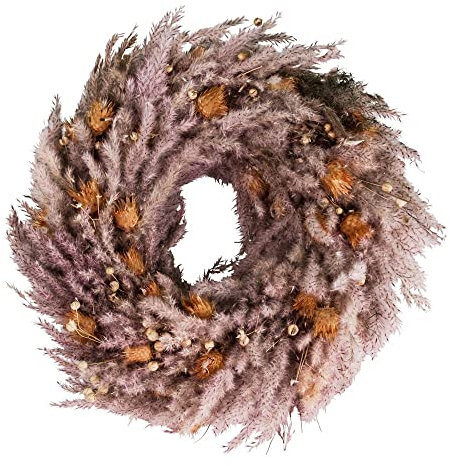 matches21 Hübscher Türkranz Feldblumen Blumenkranz Wandkranz Tischkranz Trockenblumen Natur braun 1 STK Ø 25 cm