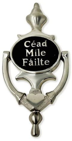 Exklusiv Irischer Claddagh-Türklopfer für die Vordertür, Cead Mile Failte Knocker, 20 cm