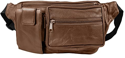 LEONARDO VERRELLI Unisex-Hüfttasche Bauchtasche Leder 3900036 (braun)