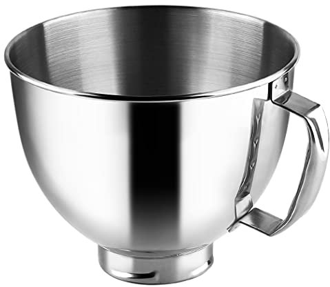 Anbige Replacement Parts Stainless Steel 4.5 Quart Mixing Bowl with Handle,Compatible with KitchenAid Artisan&Classic Series 4.5-5 QT Tilt-Head Mixer
