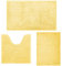 RUN HELIX Ultra Soft Chenille Bath Mat Non Slip, Bath Mat Set 3 Piece, Shaggy Bathroom Mats, Absorbent Bath Mats for Bathroom, Fluffy Bathroom Mat Set with U-Shaped Toilet Rug (Beige Yellow)