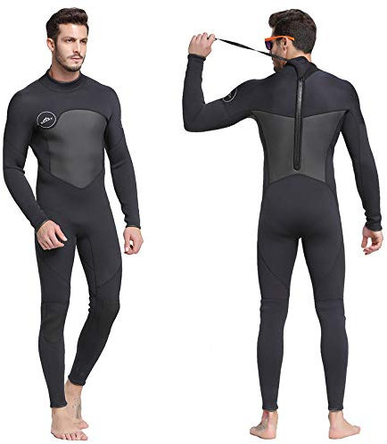 Neoprenanzug für Erwachsene und Kinder, für Herren, Damen, UV-Schutz, lange oder kurze Länge, Surfen, Schwimmen, Wassersport (BLACK,L)