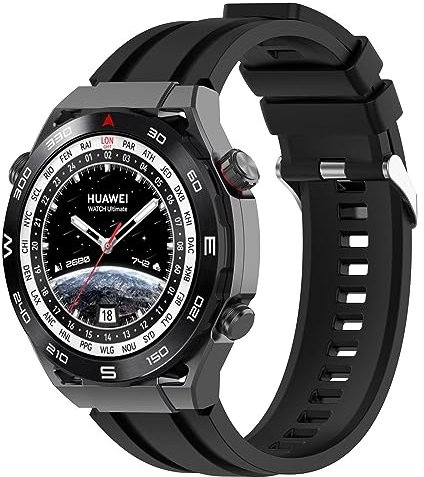 FTRONGRT Uhrenarmband Kompatibel mit Fossil Hybrid SmartWatch HR, Weiches Silikonarmband, Ersatzarmband für Fossil Hybrid SmartWatch HR Schwarz