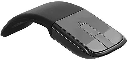 HUIOP Souris, Souris sans Fil 2,4 G avec Souris USB Arc avec Fonction Tactile Souris Optique Pliable avec récepteur USB Souris pour PC Portable (Noir),Souris Arc