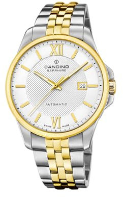 Candino Herrenuhr Edelstahl Silber Gold Automatik Armbanduhr UC4769/1 Analoguhr