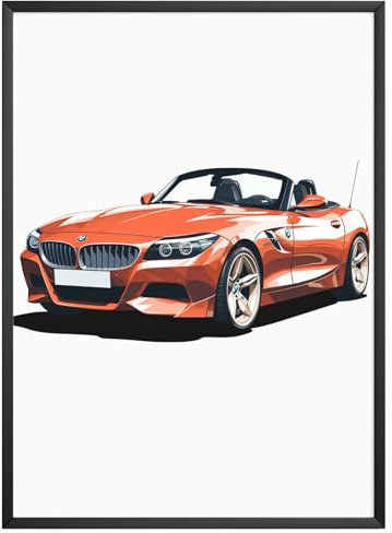 MJ-Graphics - Auto-Poster BMW Z4 - Bild mit schönem Auto Klassiker | Wandbild Din A4 in Galerie Qualität mit extra dickem 300g Posterpapier - FineArt Kunstdruck ohne Bilderrahmen
