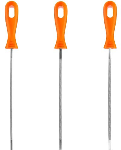 GUYINOYI Chainsaw Sharpening File(5/32, 7/32, 3/16 inch),Chainsaw Chain Sharpening File Chainsaw Sharpener File Round Sharpening File Steel Chainsaw File with Plastic Handle for Chainsaw