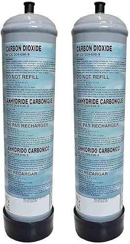 Aquariumline 2 Bombole CO2 monouso 600gr. per acquari con attacco M10x1 anidride carbonica