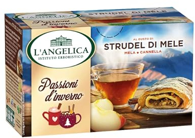L'Angelica, Passioni d'Inverno, Tisana Gusto Strudel di Mele, Infuso con Mela e Cannella, 1 Confezione da 15 Filtri