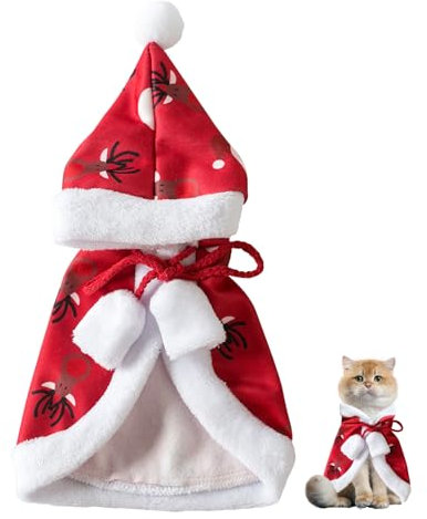 Haustier Kostümumhang,Weihnachten Kapuzen Welpe Katze Kleidung,Haustier Kleidung Lustige Anime Cosplay Kleidung,Geschenk für Haustier