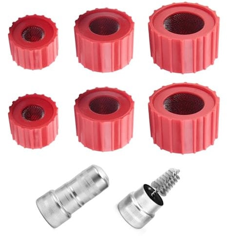 Xiciki Copper Pipe Cleaner Kit 6 Pcs Set Includes 1/2, 3/4, 1 Inch Plumbers Pipe Cleaning Brush And Battery Terminal Copper Pipe Cleaner for Drill, Tube Brushes for Copper Pipe Maintenance