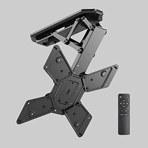 Soporte de TV universal, soporte de TV motorizado multifunción, soporte de techo inclinado abatible eléctrico con control remoto y configuración de memoria, para televisores de pantalla de 32 a 55 S