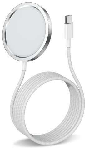Magnetic Wireless Charger for iPhone, 15W USB-C Wireless Fast Charger Compatible with Apple MagSafe Charger, Portable Magnetic Weave Charging Cable (1m) for iPhone 16/15/14/13/12/Pro/Pro Max/Plus/Mini
