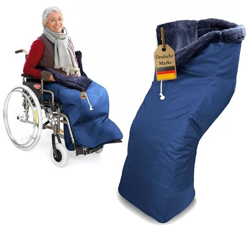 FabaCare Schlupfsack mit kuscheligem Webpelz für Rollstuhlfahrer, extra warme Rollstuhldecke, Beinschutzdecke, Kniedecke für Rollstuhl, Größe S