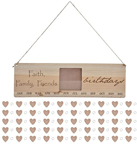 Glomora Holz-Schreibtischkalender, handgefertigter ewiger Desktop-Kalender, stilvolle Komplettwerkzeuge, Holz-DIY-Kalender, für Bauernhaus-Bürolehrer, Studenten, Klassenzimmer