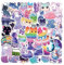 LunarCharm 55 Pieces Cute cat Stickers, cat Stickers, Cartoon Rainbow Starry Sky cat Stickers, Cute Aesthetic cat Waterproof Stickers