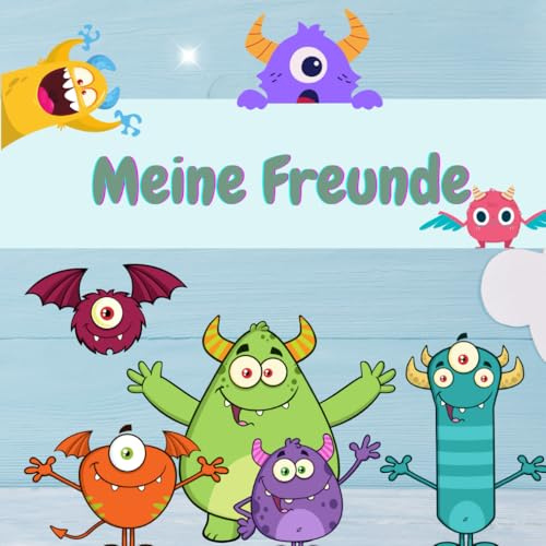 Monster Freundebuch für den Kindergarten - Kindergartenfreundebuch Monster Edition - ab 3 4 5 6 7 Jahren