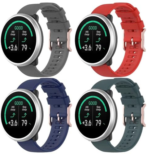 Gransho compatibile con POLAR GRIT X/Vantage M2 / Vantage M/GRIT X PRO Cinturino per Orologio, Ricambio di Cinturino di Silicone per Uomo e Donna, Caucciù Sgancio Rapido per (22mm, B [Pack of 4])