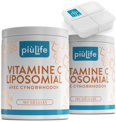 Vitamina C Liposomiale 1000 mg PiùLife, 360 Capsule | 2 al giorno, Con Rosa Canina 70% e Acido Ascorbico, Sistema Immunitario, Antiossidante, Senza Glutine e Lattosio
