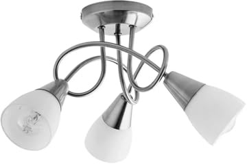 AIDNI Curico 3-Light Semi Flush Mount Ceiling Light, Antique Brass Frame with White Glass Shades, Modern Contemporary Track Lighting