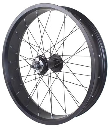 WxMTykx Snowbike Laufradsatz 20/24/26 Zoll X 4,0 Zoll Aluminiumlegierung 135/195 Mm 36H Scheibenbremse Massive Achsen Naben Beachbike-Laufräder Für 7/8/9/10s Freilauf(Rear,20)