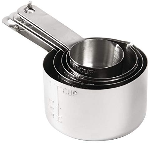 Vogue Juego de tazas de medición de acero inoxidable cuchara de cocción de té comercial