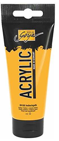 Kreul 84105-Solo Goya Acrylic, Tubo Giallo Acrilico cremoso e Versatile in qualità da Studio, a Base d'Acqua, ad Asciugatura Rapida e Opaca, Colore Indian Yellow, 100 ml, 84105