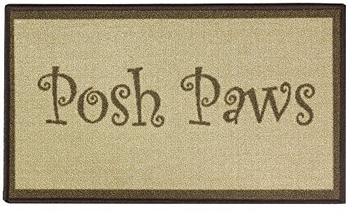 JVL Posh Paws Pet Animal Machine Washable Feeding Mat, Beige, 40 x 70 cm
