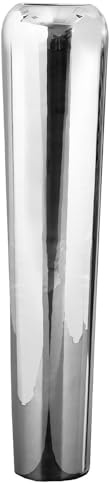 Fink hohe Boden-Vase 90 cm schmale Silberne Blumenvase aus vernickeltem Metall