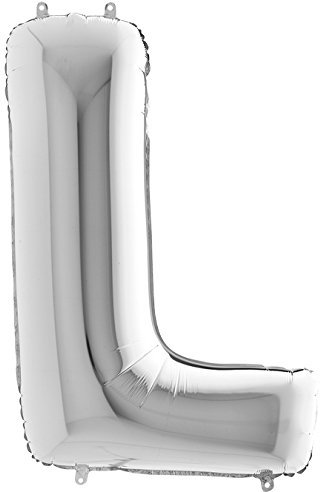 Trendario Ballon Buchstaben - XXL Riesenbuchstabe 100cm Folienballon - Helium Luftballons für Geburtstag, Taufe, Party Deko, Hochzeit (L, Silber)